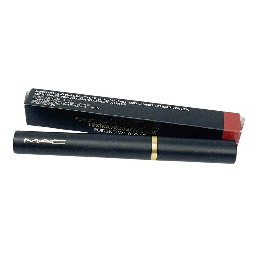 Mac Powder Kiss Velvet Blur Slim Stick Lipstick 878 Dubonnet Buzz New in Box